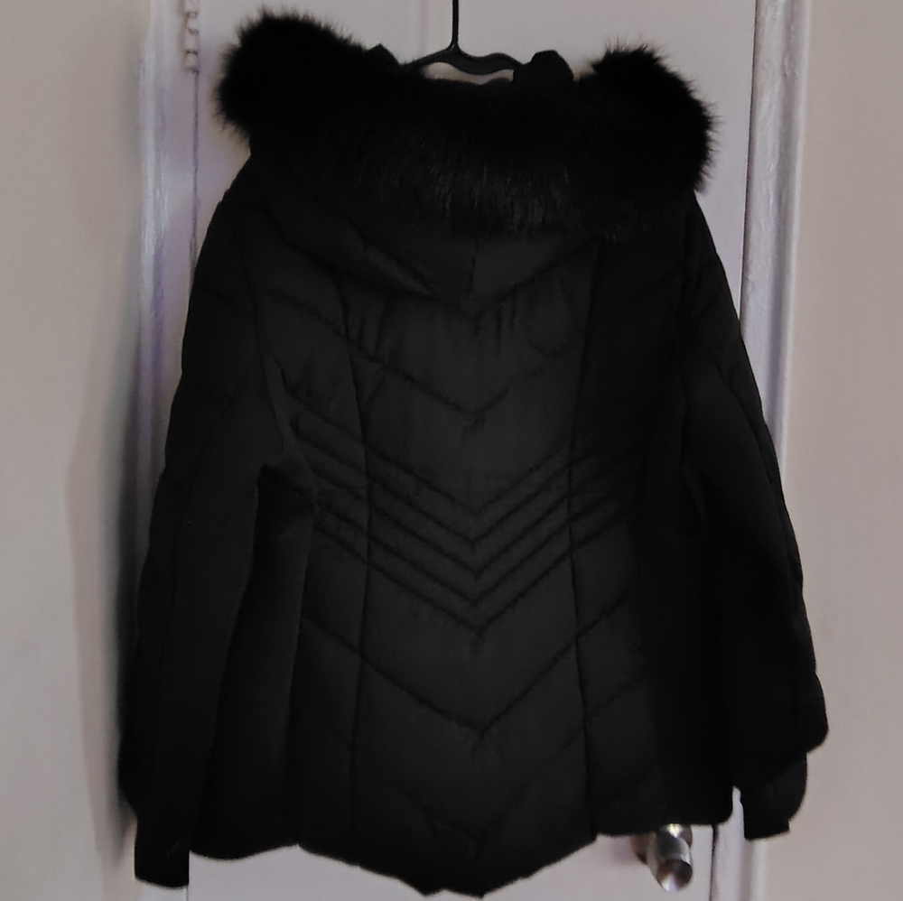 Michael Kors Plus Size XXL Black Faux-Fur-Trim Hooded Puffer Warm Winter Coat - Picture 3 of 5